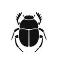 Scarab beetle logo. Isolated scarab beetle on white background